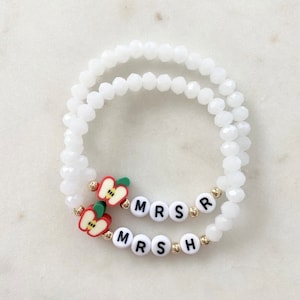 Pulsera de maestra, pulsera de regreso a clases, regalo para maestra, primer día de clases, pulsera de mujer, pulsera de lápiz, pulsera de cuentas