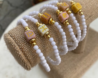 Pulsera de horóscopo personalizada: pulsera de cuentas con el signo del zodiaco