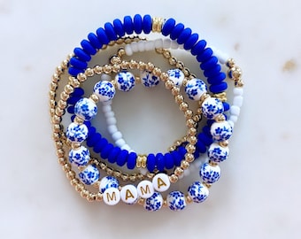 Beaded Bracelets, Custom Bracelets, Personalized bracelet stack, Instagram Stack, Add On Pricing, Customization, Mama, Name bracelets