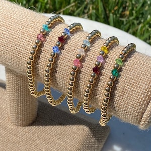 Mothers Day gift, birthstone Bracelet, Personalized Bracelet, Mama Bracelet, Custom Bracelet, Women’s Bracelet, Silver, rose gold, 14k gold