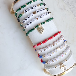 Military bracelet, Navy Mom, Navy Wife, Army Mom, Army Wife, coast guard bracelet, space force bracelet, Air Force mom, Air Force wife