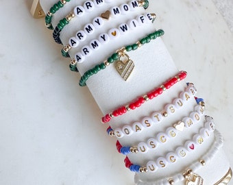 Pulseras para mamás militares, joyería para esposas de militares de la Marina, Ejército, Infantería de Marina, Guardia Costera y Fuerza Aérea.