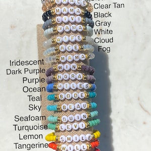 Beaded bracelet, custom bracelet, personalized bracelet, name bracelet, word bracelet, faceted bead, mama gift, womens bracelet image 4