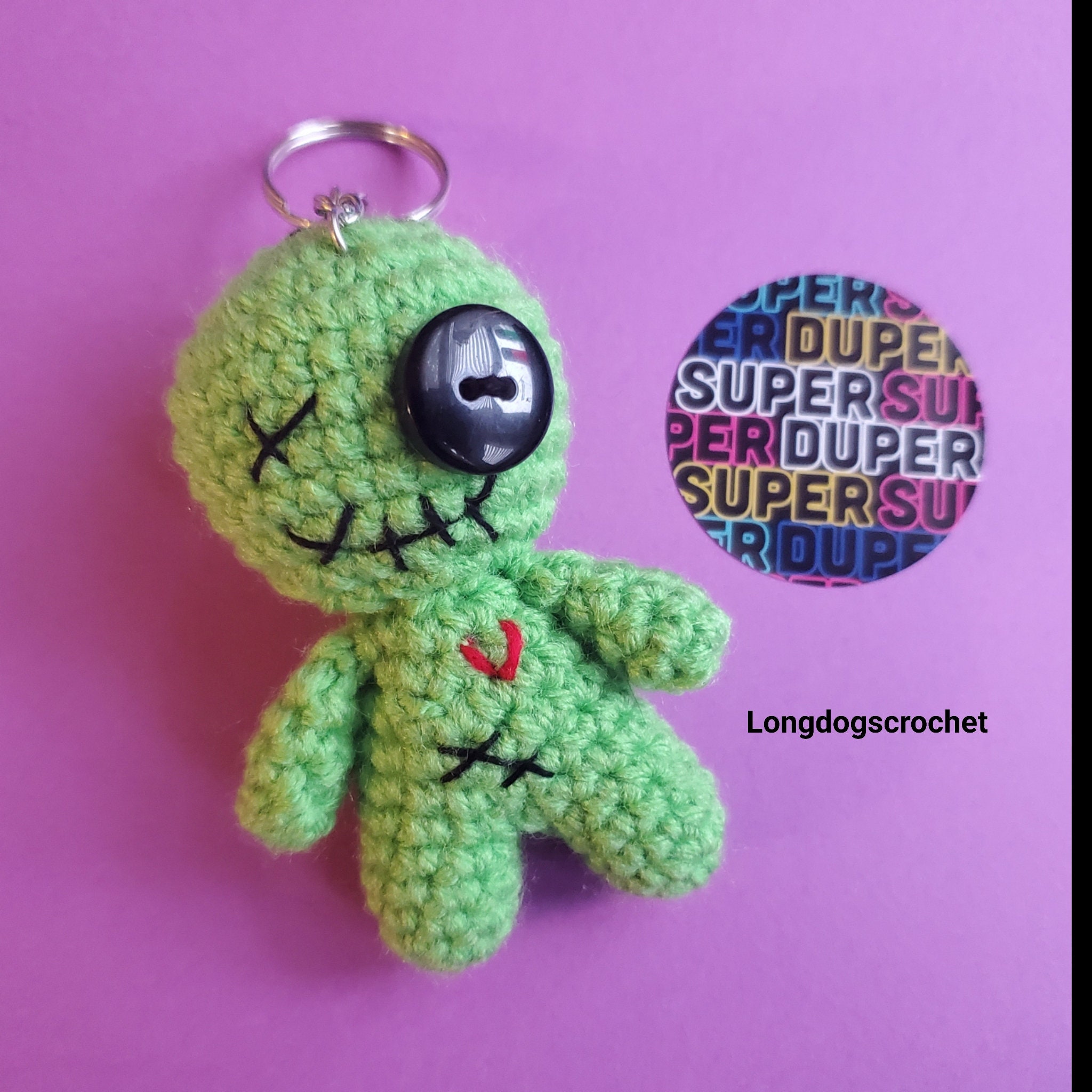 Ready 2 Ship Mini Zombie Keychain Bag Charm Crochet Amigurumi Etsy