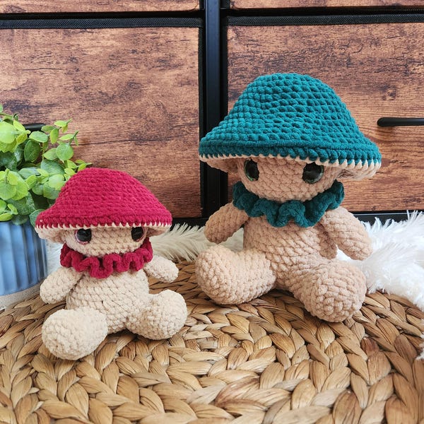 Mushroom Plushies Whimsical Handmade Amigurumi