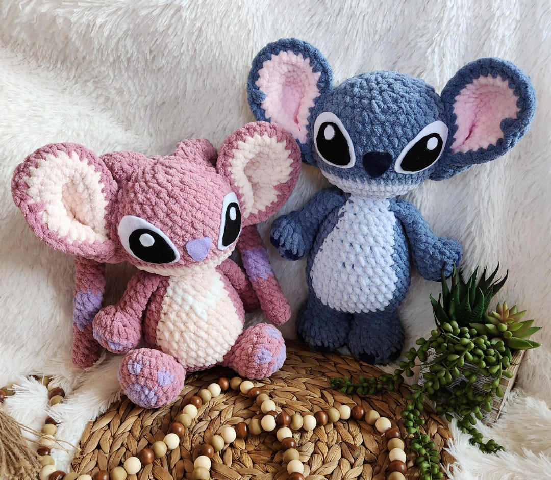 R2S Set Blue & Pink Alien / Stitch or Angel Inspired / Snuggler / Rag ...
