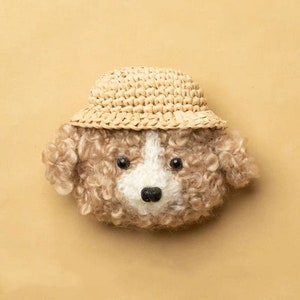 Fluffy Poodle Doodle Teddy Dog with Hat AirPods Cases, Compatible with AirPods 1&2  and AirPods Pro Cases Christmas gift
