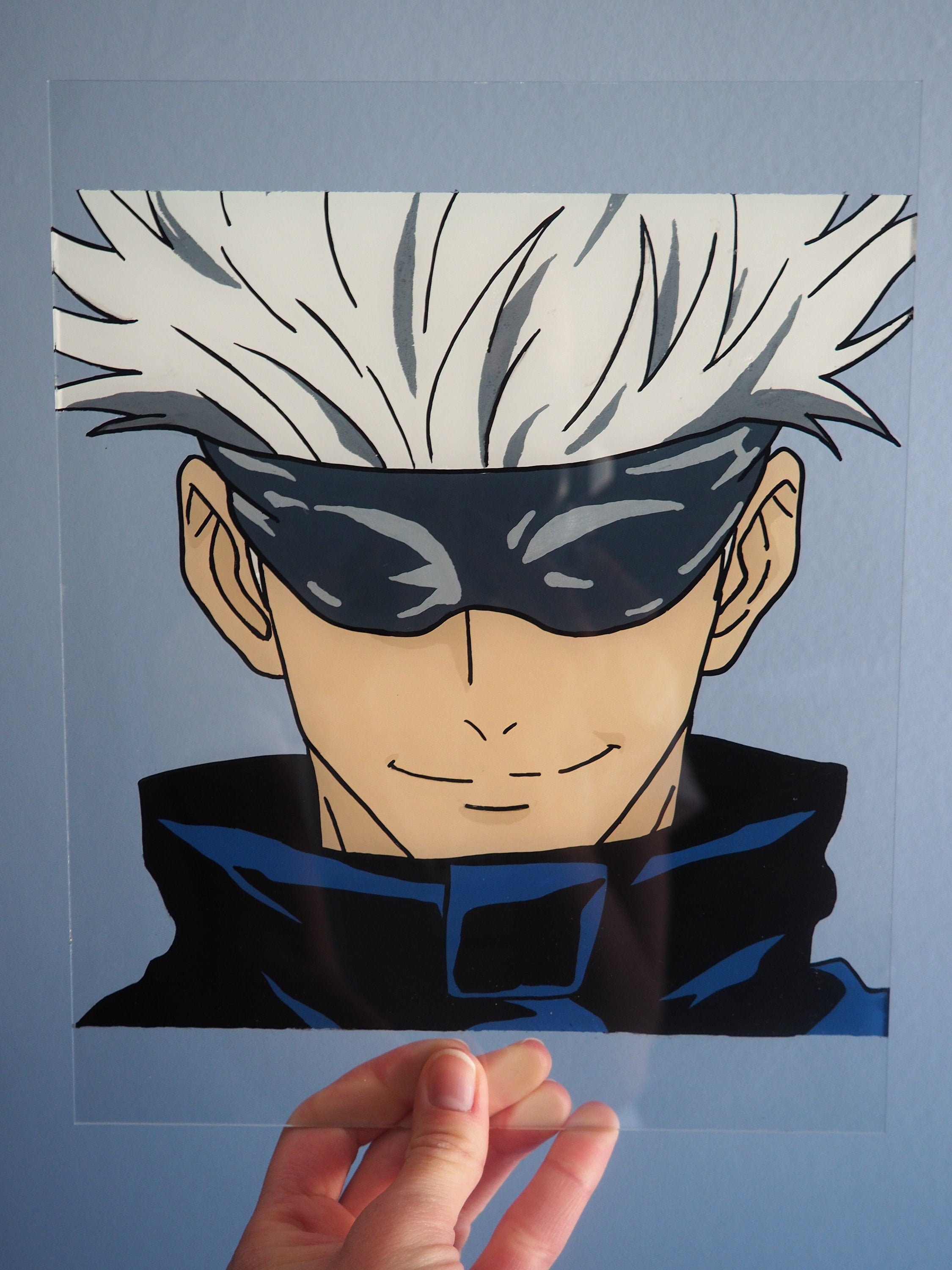 Gojo Satoru Anime Glass Painting Art Acrylic Jujutsu Kaisen Etsy