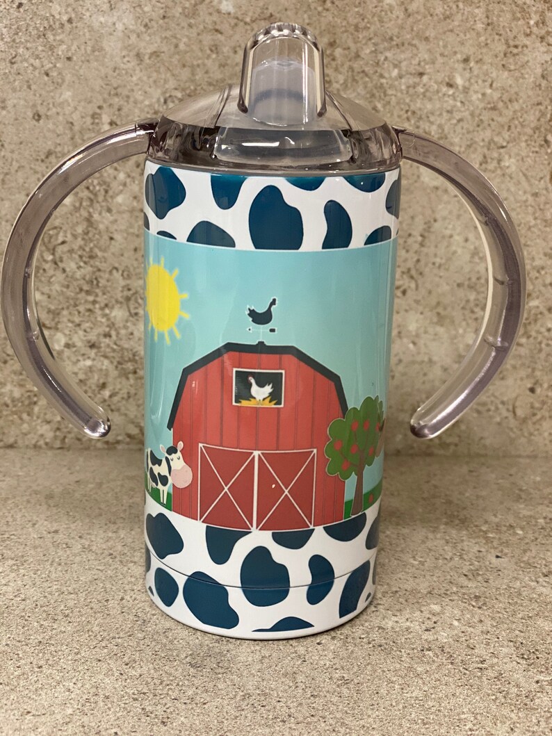 Cute Farm Animals 12oz Sippy Cup Tumbler for Kids Lid Made Etsy
