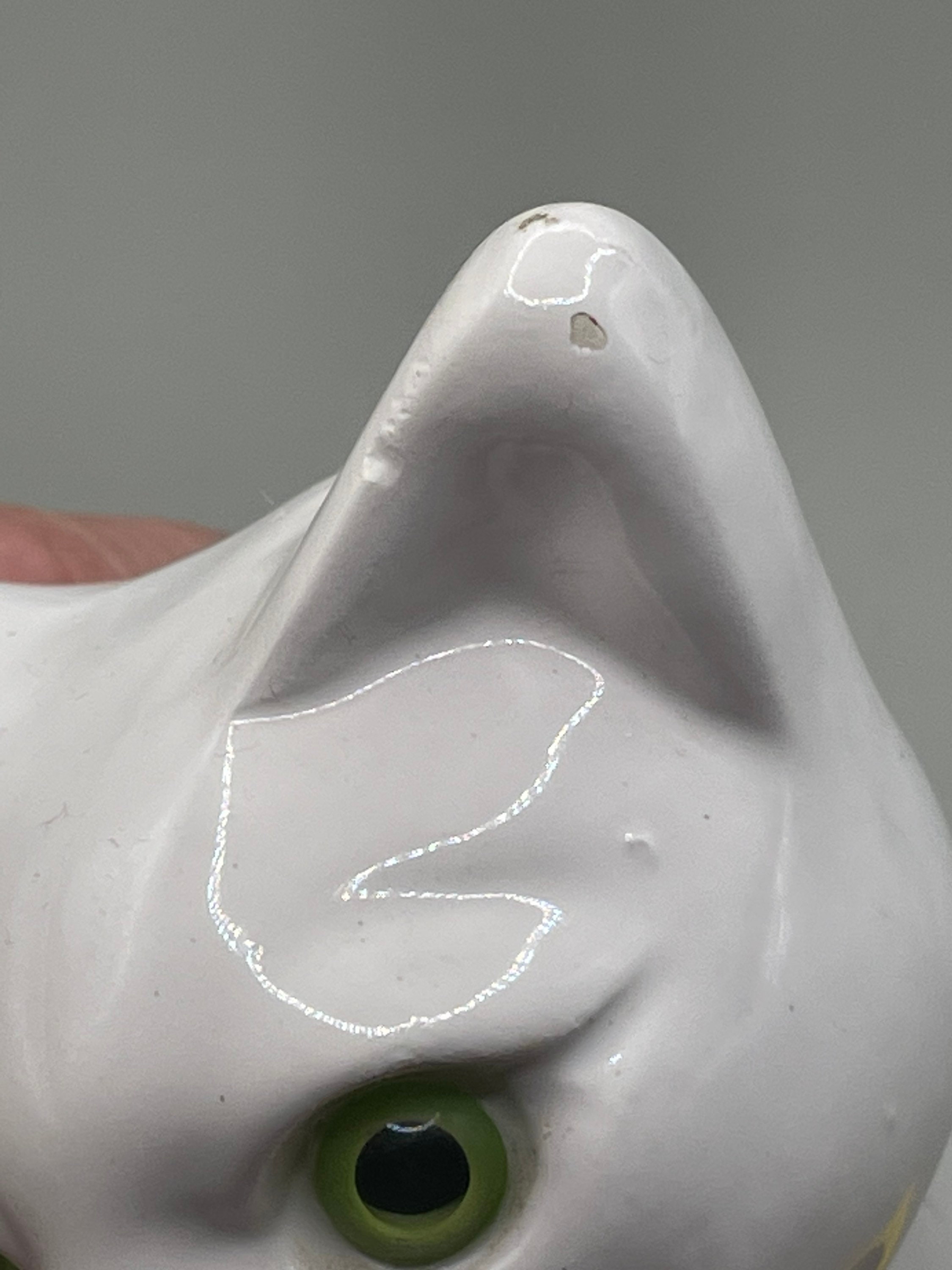 White Ceramic Figurine Cat Vintage Mid Century Pottery Cat Etsy