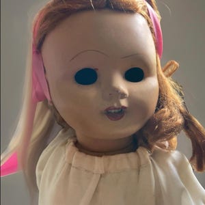 vintage,dressed  about 1950(?) Girl Shirley(?)  doll, bisqueloid (?) Н51cm