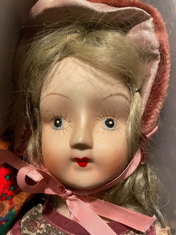 POUPÉE MARCHEUSE ANCIENNE tête en biscuit de porcelaine cheveux longue