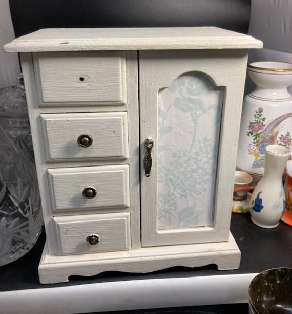 Vintage Wooden Mirrored Jewellery Music Box/storage /cabinet