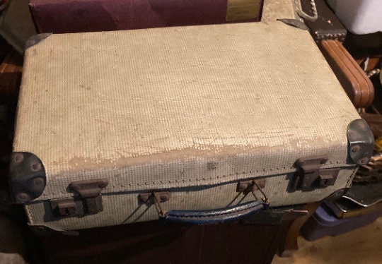 antique/vintage Cheney unisex suitcase / traveling case , with strong plastic or Bakelite (?)