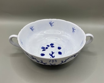 Spode Copelands China England kleine Schale blau weiß Muster