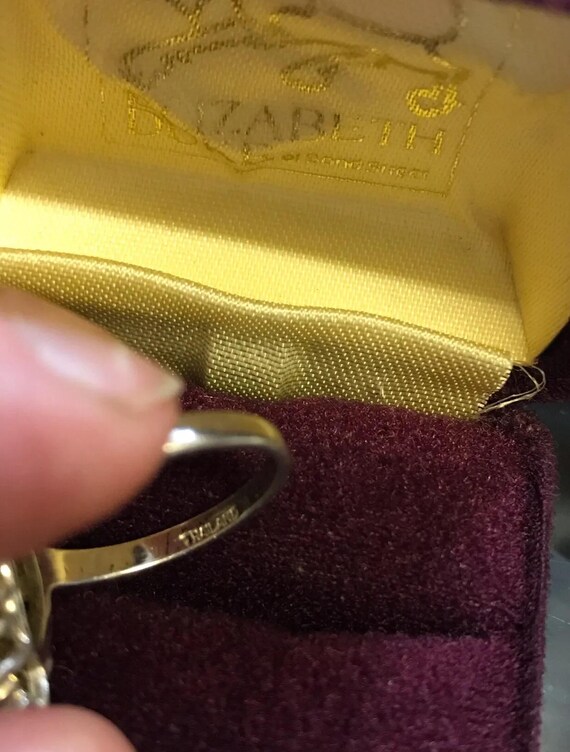 Solid silver garnet set ring.  marked 925, Thaila… - image 3