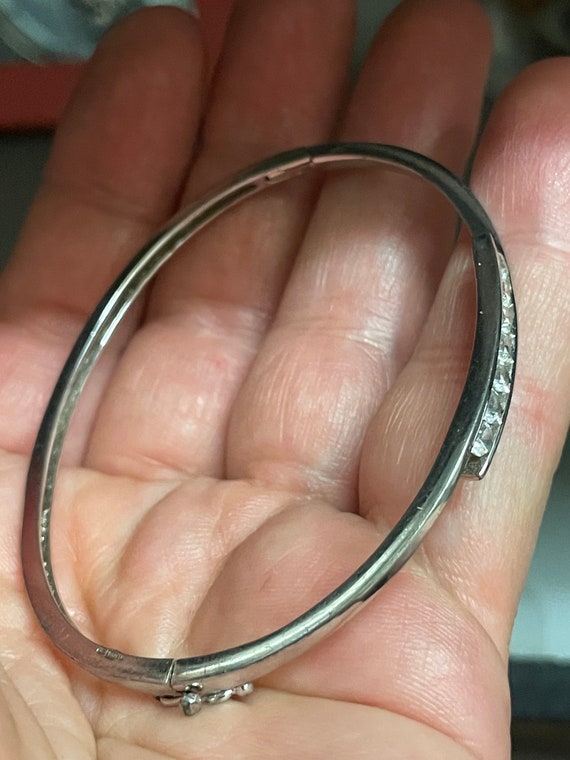 Vintage Silver Bracelet , Hallmarked 925, Cz,ladies Bangle Vintage Silver Bracelet , Hallmarked 925, Cz,ladies Bangle