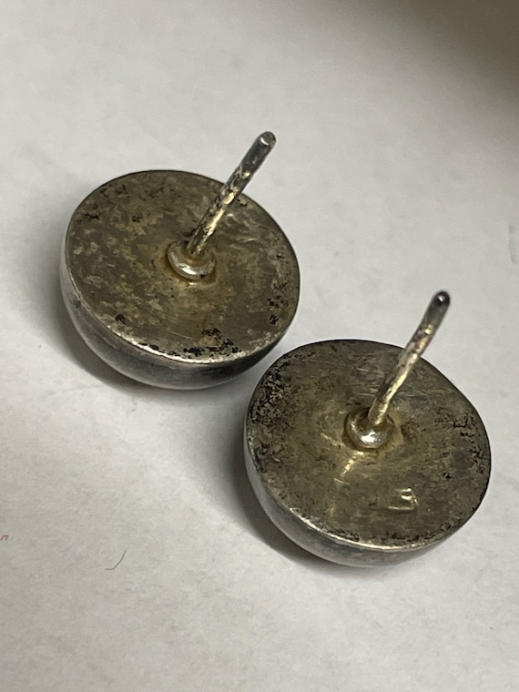 Vintage, solid silver ,hallmarked 925 , stud earr… - image 2