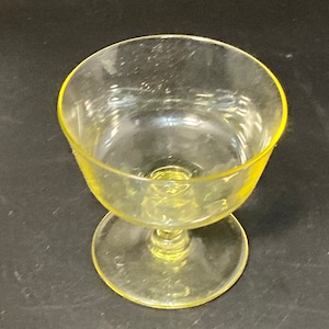 vintage hand made yellow vine glass/goblets