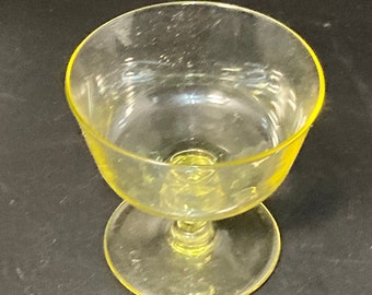 vintage hand made yellow vine glass/goblets