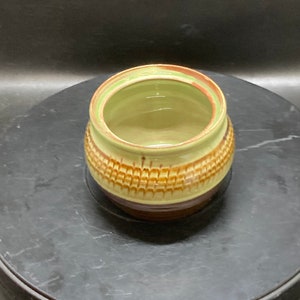 Antique Israel pot/ jar/ bowl green , marked on rear