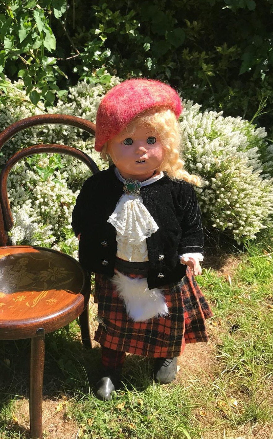 Vintage Large Walking Pottery Headed Scottish Boy Doll Etsy