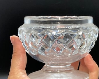 vaso in cristallo di piombo genuino taglio vintage, zuccheriera, senza coperchio