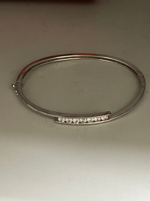 Vintage Silver Bracelet , Hallmarked 925, Cz,ladies Bangle Vintage Silver Bracelet , Hallmarked 925, Cz,ladies Bangle
