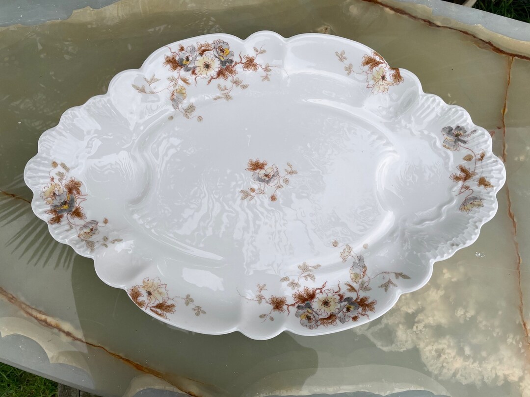 Vintage Limoges,haviland &co,white With Flowers Decorated Large