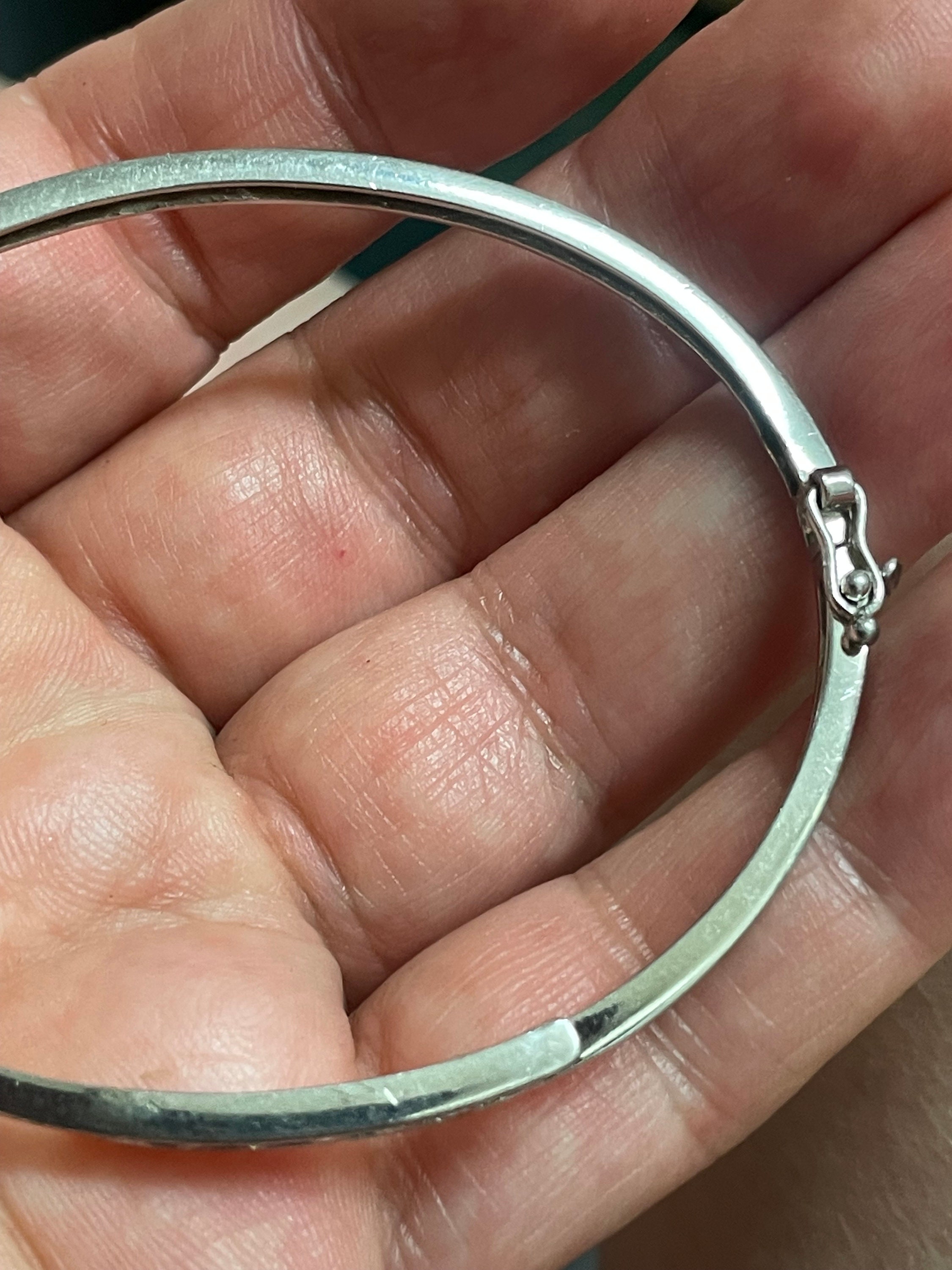 Vintage Silver Bracelet , Hallmarked 925, Cz,ladies Bangle Vintage Silver Bracelet , Hallmarked 925, Cz,ladies Bangle