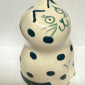 Vintage ceramic figurine of cat, vintage mid century pottery