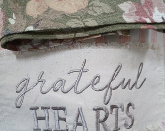 Table Runners, Set of 2 (approx. 14'' x 70'') Rachel Ashwell Prairie Grateful Hearts Stripes Floral