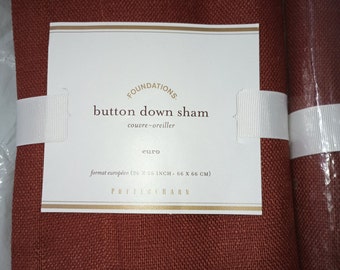 FOUNDATIONS by POTTERY BARN / euro linen button-down pillow sham 26'' x 26'', pair of 2 (two)