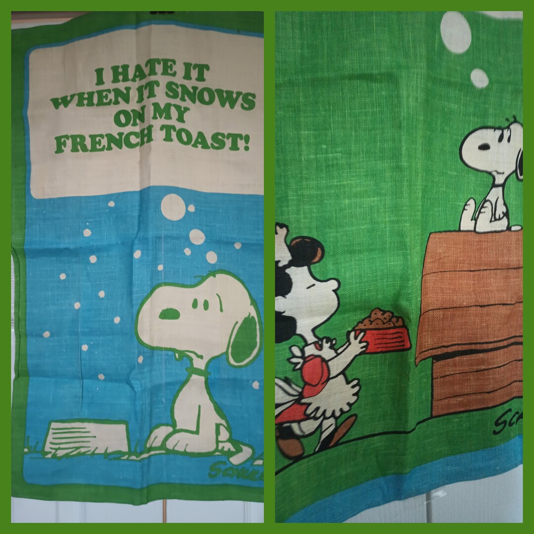 Peanuts Charlie Brown Snoopy Schulz Tea Towels 1958 Vintage Collectable Linen Untied Feature