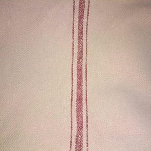 Pottery Barn Table Runner Beige Red Stripe 100% Cotton 18" x 108"