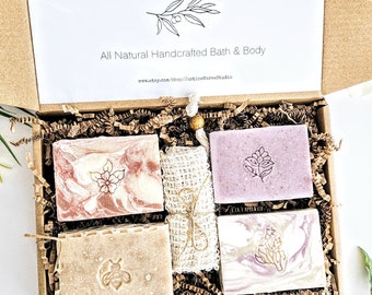Natural Bath Body Spa Box - Essential Oils Mini Gift - Shea Butter Clay Soaps / Bath Bomb / Gift for Her / Birthday / Free PRIORITY Shipping
