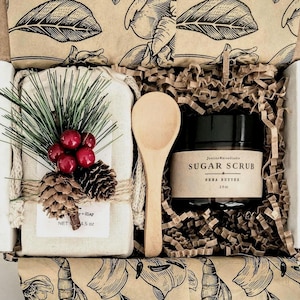 Holiday Christmas Mini Spa Gift Box - Relaxation Stress Relief Aromatherapy Gift Box Self Care Spa Gift Set Spa Gift Basket Birthday Gift