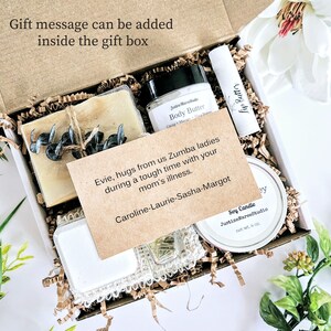 Handcrafted Spa Gift Box Stress Relief Gift For Her Self Care Birthday Shea Cocoa Butter Clay Soap Candle Foaming Bath Salts image 8