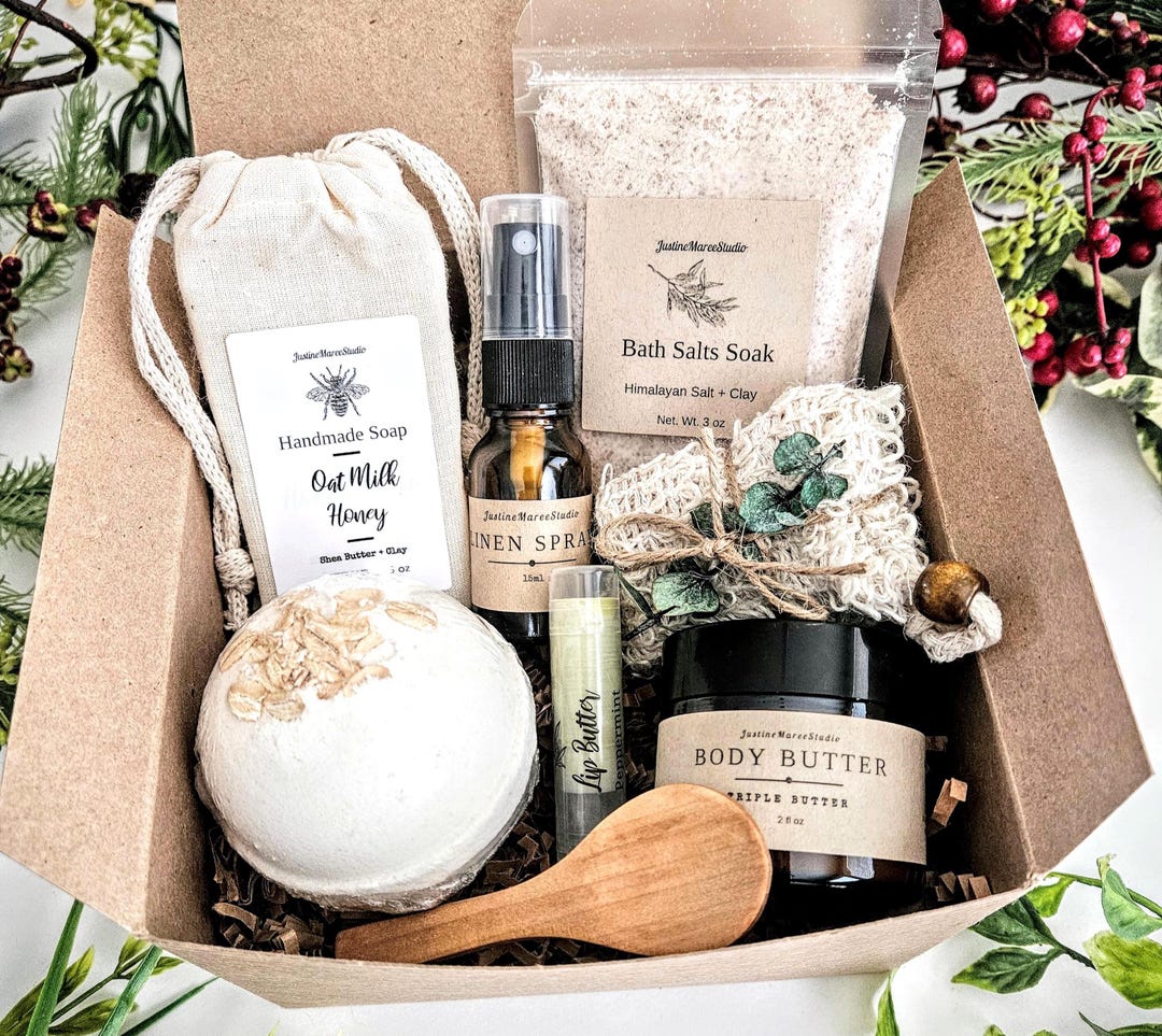 Handcrafted Bath Spa Gift Box - Stress Relief | Self Care | Hygge ...