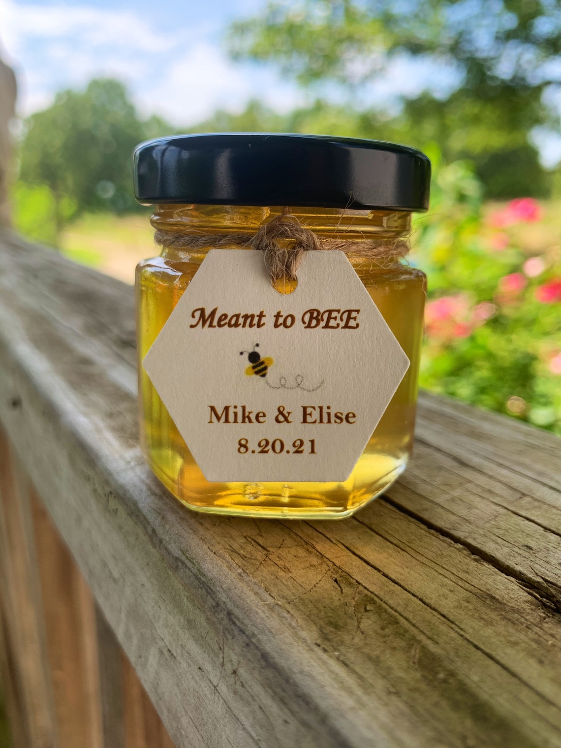 Honey jar wedding favor Tags 15 personalized custom mini Etsy