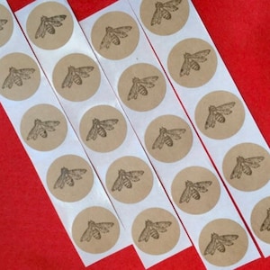 Bee Stickers 20 vintage Bee tags  - Honey Bee - Honey jar Tags - Bee Tags - Rustic bee stickers tags for honey, soap tags FREE SHIPPING