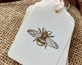 Honey Bee Hang Tags - (15) Bee tags vintage Honey Bee - Honey Bee Tag - Bee Tags - Rustic Wedding tags - Farm - Party Favors - Bumble bee