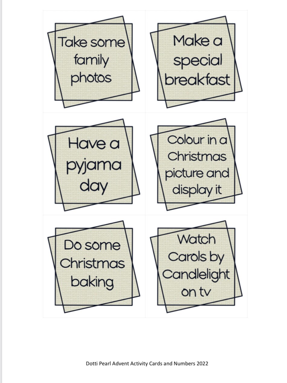 Printable Advent Activity Calendar, Christmas Advent Calendar, Advent ...
