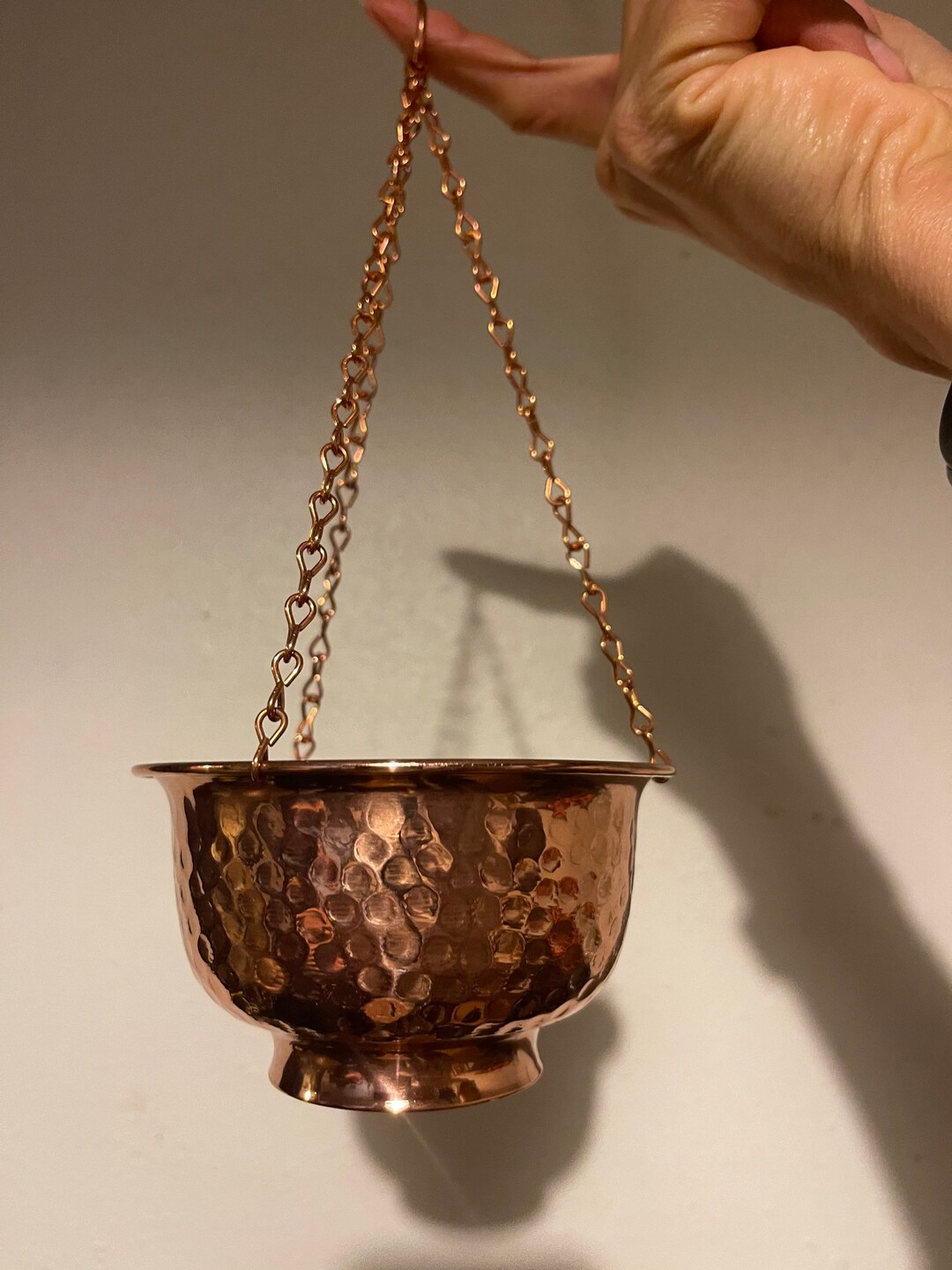 Hanging Solid Hammered Copper Decorative Baskets Set of 6 Etsy