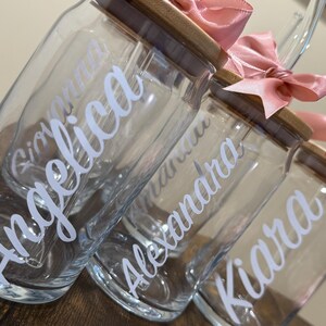 PERSONALIZED PINK HEARTS |  16oz Libbey Beer Can Glass | Iced Coffee