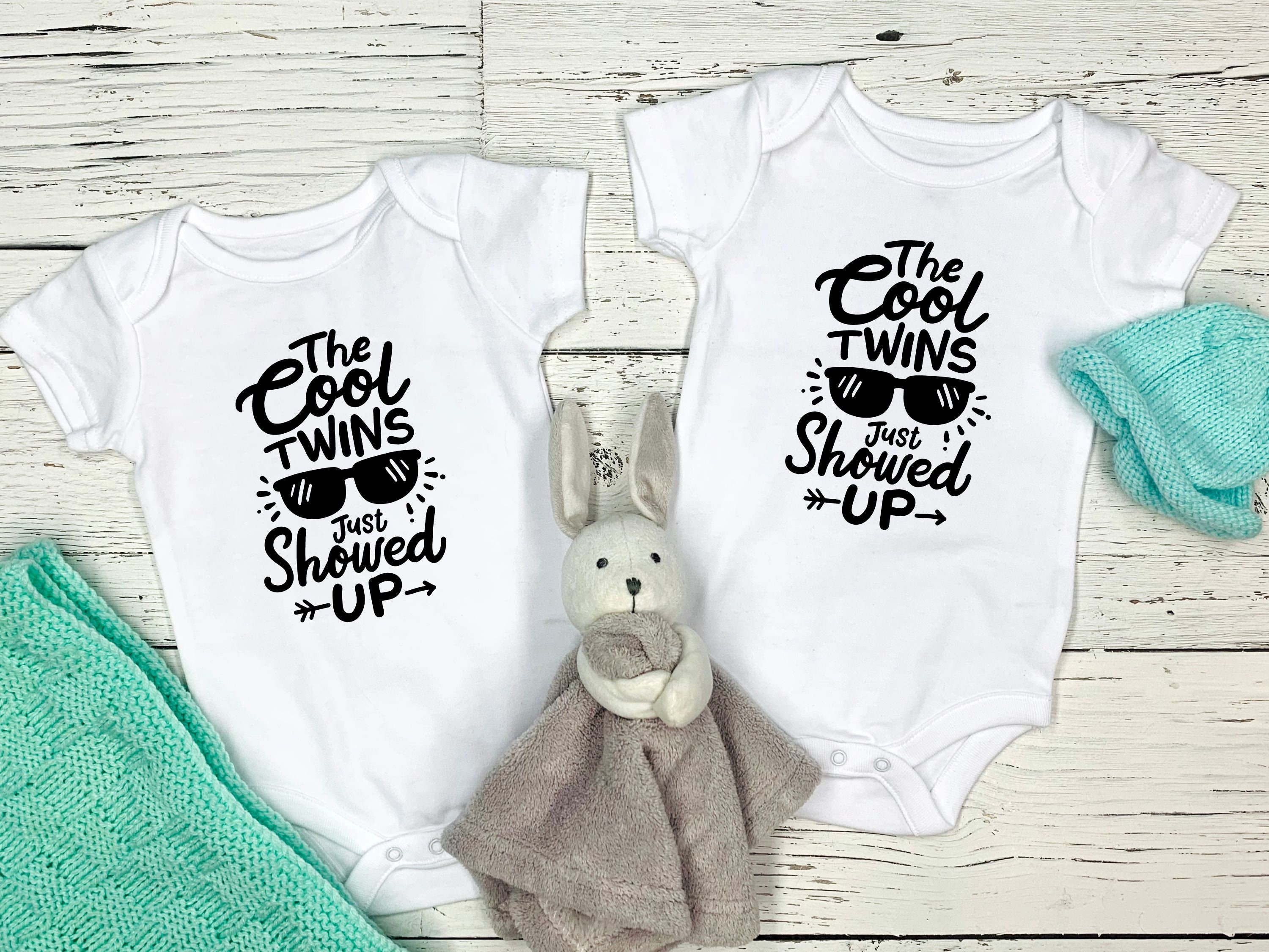 The Cool Twins Just Showed Up Twin Baby Onesies®, Twin Onesies®, Twin Baby  Reveal, Twin Baby Outfits, Twin Baby Announcement, Twins Gifts