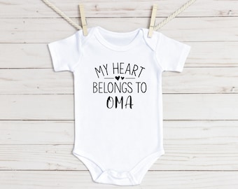 My Heart Belongs to Oma Baby Onesie® - Grandma Gift