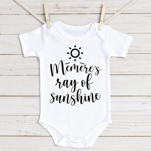 Memere&#39;s Ray of Sunshine Baby Onesie® - Grandma Gift
