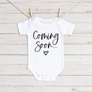 Coming Soon Baby Announcement Onesie®: Pregnancy Reveal