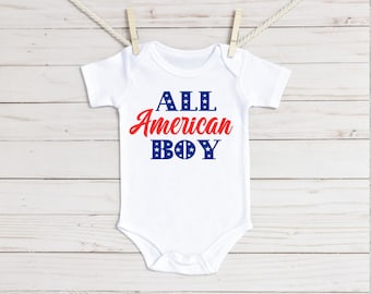 All American Boy Baby Onesie®, 4th of July Onesie®, 4th Of July Baby Clothes, Baby Shower Gift, Baby Boy Clothes, First 4th of July